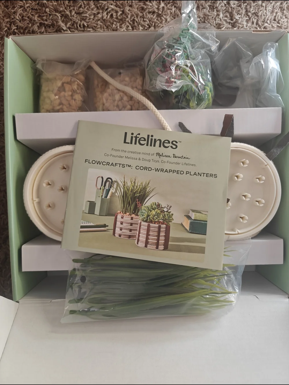 Lifelines Adult Melissa & Doug Cord-Wrapped Planters Kit - Cream & Brown